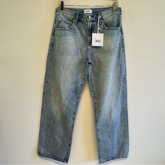 Anthropologie Pistola Bowie Bowed Lexi Barrel Leg Straight Jeans Size 28 NWT - Picture 2 of 10
